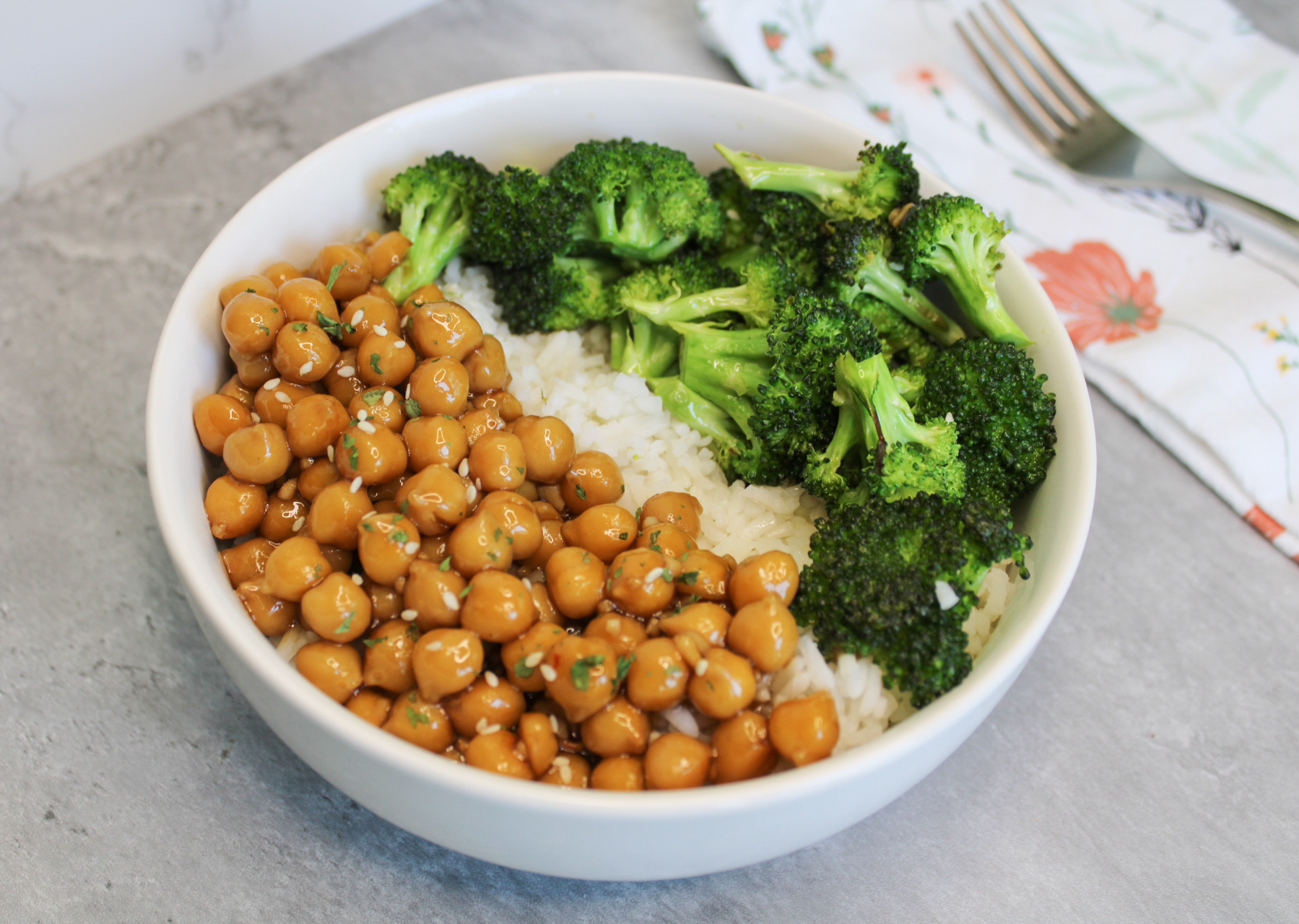 Sticky Sesame Chickpeas